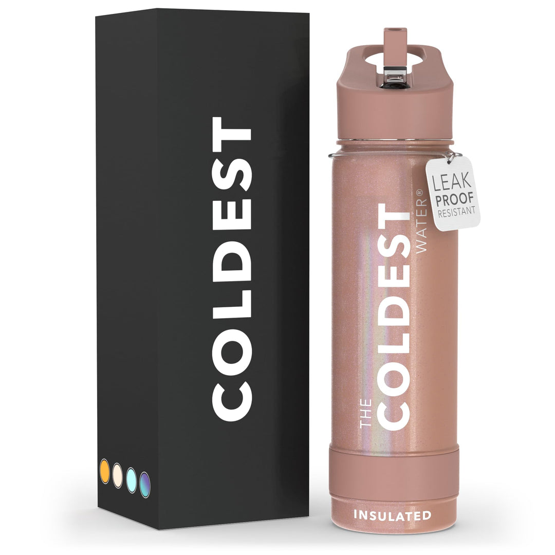 The Coldest Water COLDEST Sports Water Bottle -40 oz (Straw Lid), Leak Proof, Vacuum Insulated Stainless Steel, Hot Cold, Double Walled, Thermo Mug, Metal Canteen (40 oz, Astro Purple)