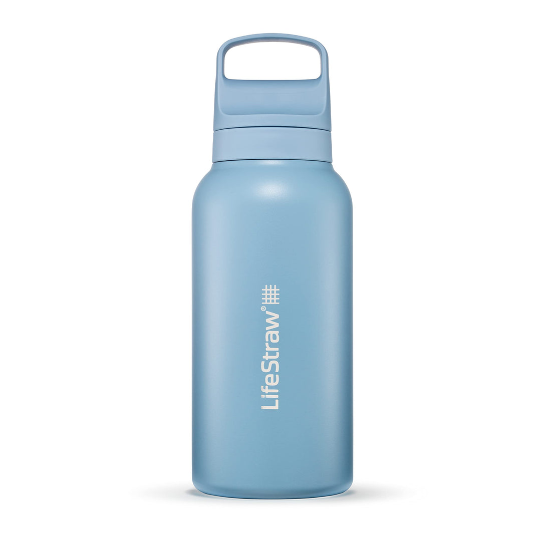 LifeStraw Go Series – Insulated Stainless Steel Water Filter Bottle for Travel and Everyday use removes Bacteria, parasites and microplastics, Improves Taste