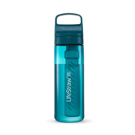 LifeStraw Go Series – BPA-Free Water Filter Bottle for Travel and Everyday use removes Bacteria, parasites and microplastics, Improves Taste