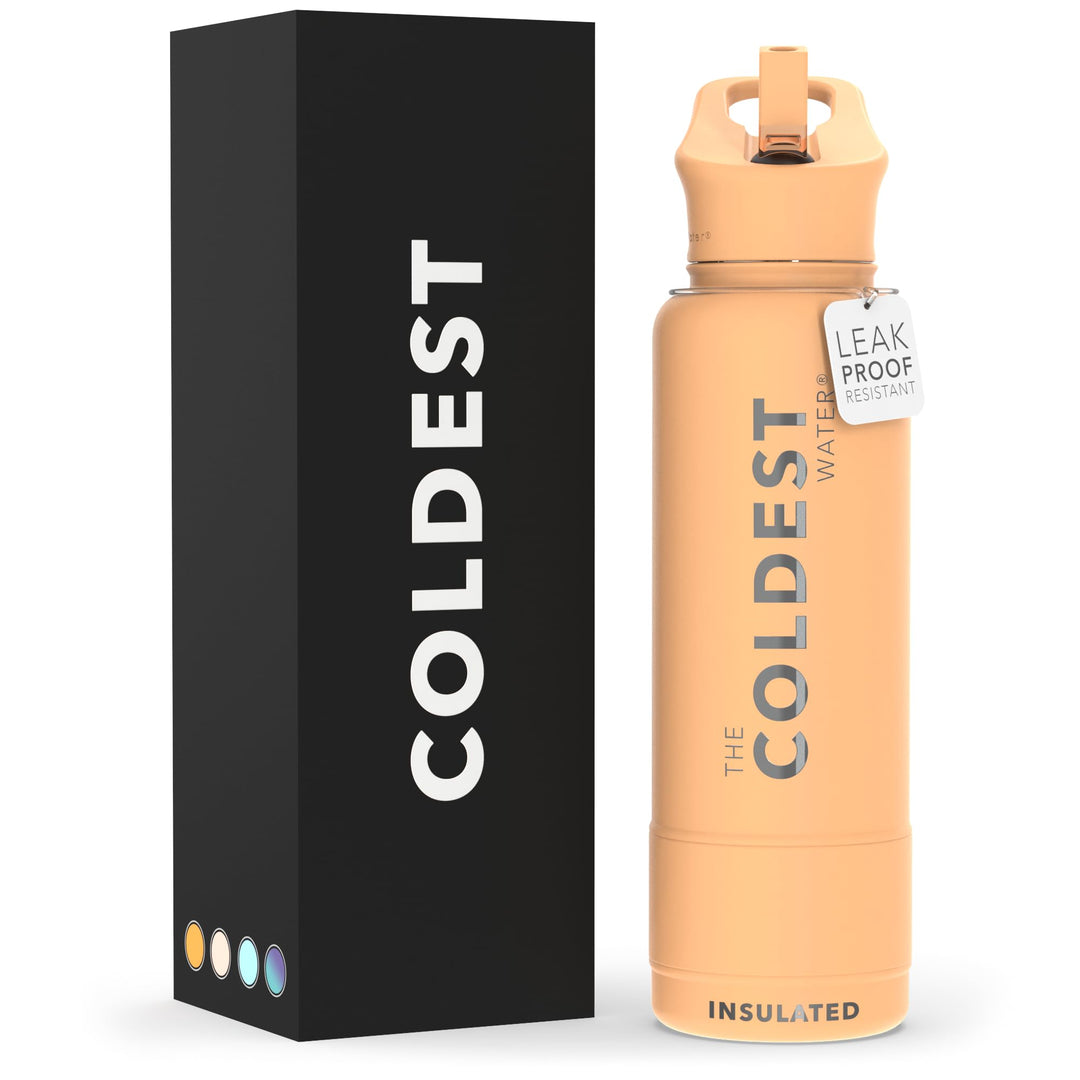 The Coldest Water COLDEST Sports Water Bottle -40 oz (Straw Lid), Leak Proof, Vacuum Insulated Stainless Steel, Hot Cold, Double Walled, Thermo Mug, Metal Canteen (40 oz, Astro Purple)