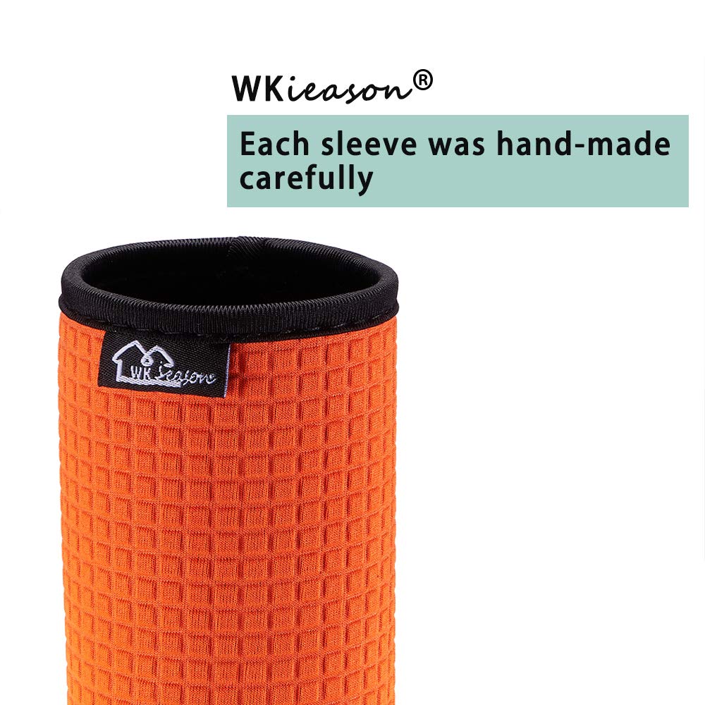 WKieason 16-18oz Neoprene Water Bottle Sleeves Insulators Beverage Berer Bottle Can Sleeves Covers Beer Bottle Coolers Holder Non-slip Neoprene Drink Coolier Sleeves 3PC Pack (Black/Blue/Yellow)