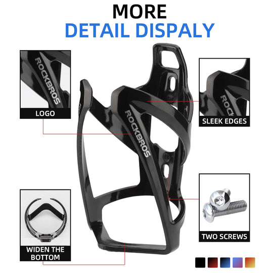 ROCKBROS Bike Water Bottle Holder Ultra-Light Bicycle Bottle Cages with Screws Tool, Universal Bike Cup Holder for Road MTB Mountain Bikes Cycling Accessories（2 Pack）