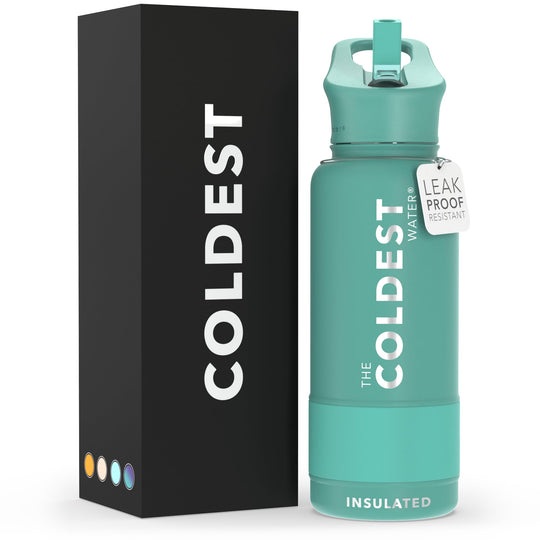 The Coldest Water COLDEST Sports Water Bottle -40 oz (Straw Lid), Leak Proof, Vacuum Insulated Stainless Steel, Hot Cold, Double Walled, Thermo Mug, Metal Canteen (40 oz, Astro Purple)