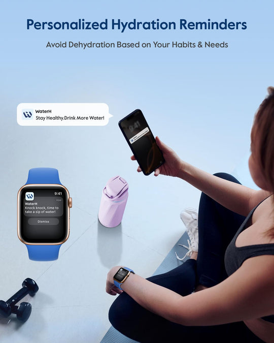 WATERH Boost Smart Water Bottle that Reminds You to Drink, BPA-Free Stainless Steel Vacuum Insulated Bottle, Wide Mouth Water Tracker Bottle with APP, Ideal for Father&