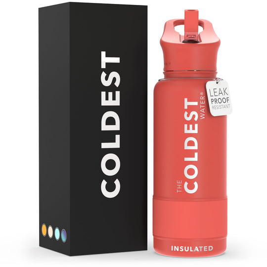 The Coldest Water COLDEST Sports Water Bottle -40 oz (Straw Lid), Leak Proof, Vacuum Insulated Stainless Steel, Hot Cold, Double Walled, Thermo Mug, Metal Canteen (40 oz, Astro Purple)