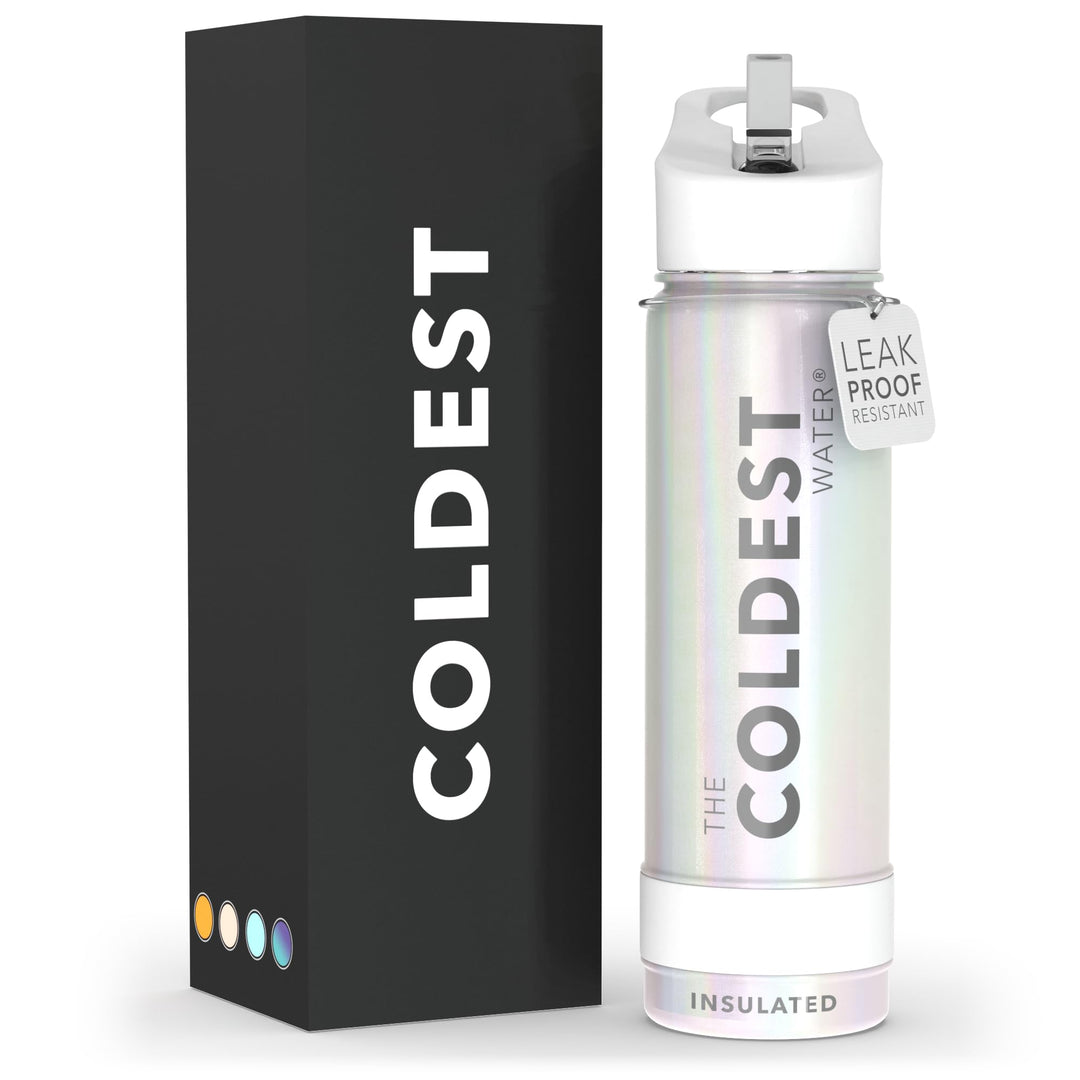 The Coldest Water COLDEST Sports Water Bottle -40 oz (Straw Lid), Leak Proof, Vacuum Insulated Stainless Steel, Hot Cold, Double Walled, Thermo Mug, Metal Canteen (40 oz, Astro Purple)