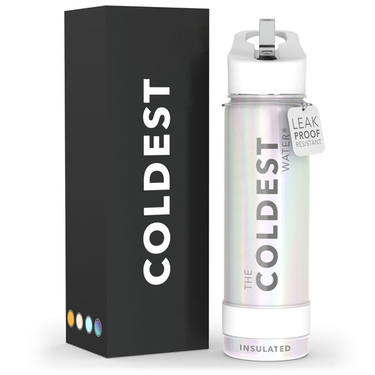 The Coldest Water COLDEST Sports Water Bottle -40 oz (Straw Lid), Leak Proof, Vacuum Insulated Stainless Steel, Hot Cold, Double Walled, Thermo Mug, Metal Canteen (40 oz, Astro Purple)