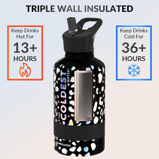 The Coldest Water COLDEST Sports Water Bottle -40 oz (Straw Lid), Leak Proof, Vacuum Insulated Stainless Steel, Hot Cold, Double Walled, Thermo Mug, Metal Canteen (40 oz, Astro Purple)