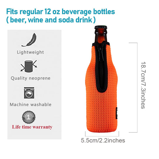 WKieason 16-18oz Neoprene Water Bottle Sleeves Insulators Beverage Berer Bottle Can Sleeves Covers Beer Bottle Coolers Holder Non-slip Neoprene Drink Coolier Sleeves 3PC Pack (Black/Blue/Yellow)