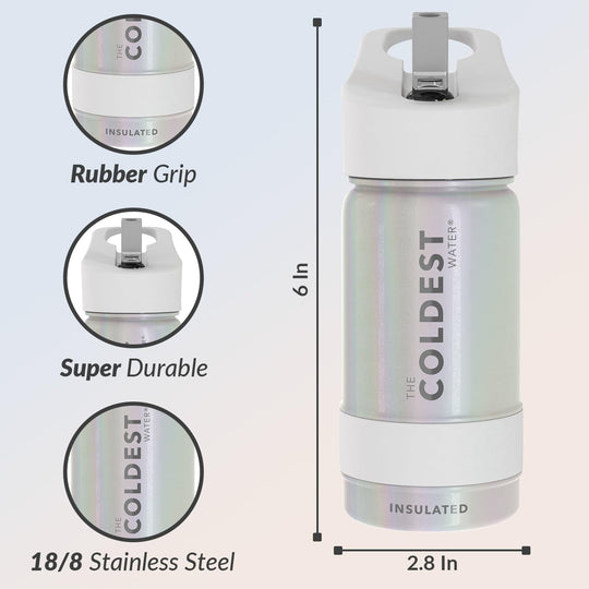 The Coldest Water COLDEST Sports Water Bottle -40 oz (Straw Lid), Leak Proof, Vacuum Insulated Stainless Steel, Hot Cold, Double Walled, Thermo Mug, Metal Canteen (40 oz, Astro Purple)