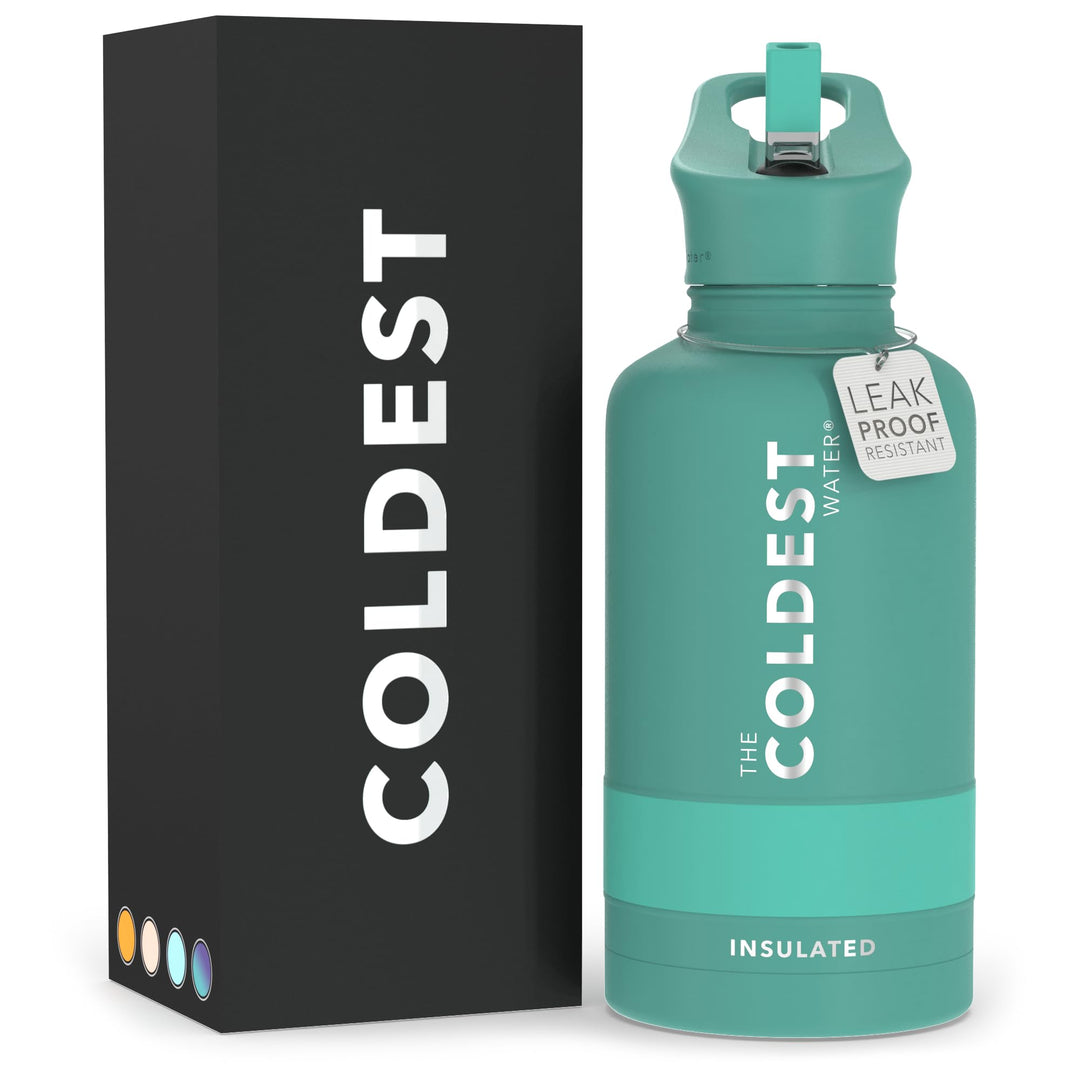 The Coldest Water COLDEST Sports Water Bottle -40 oz (Straw Lid), Leak Proof, Vacuum Insulated Stainless Steel, Hot Cold, Double Walled, Thermo Mug, Metal Canteen (40 oz, Astro Purple)