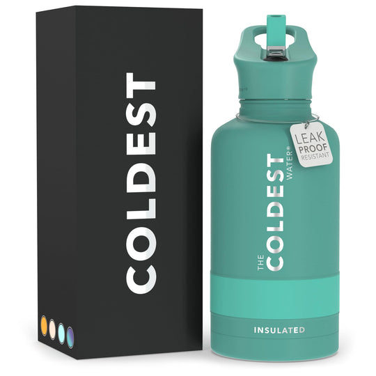 The Coldest Water COLDEST Sports Water Bottle -40 oz (Straw Lid), Leak Proof, Vacuum Insulated Stainless Steel, Hot Cold, Double Walled, Thermo Mug, Metal Canteen (40 oz, Astro Purple)