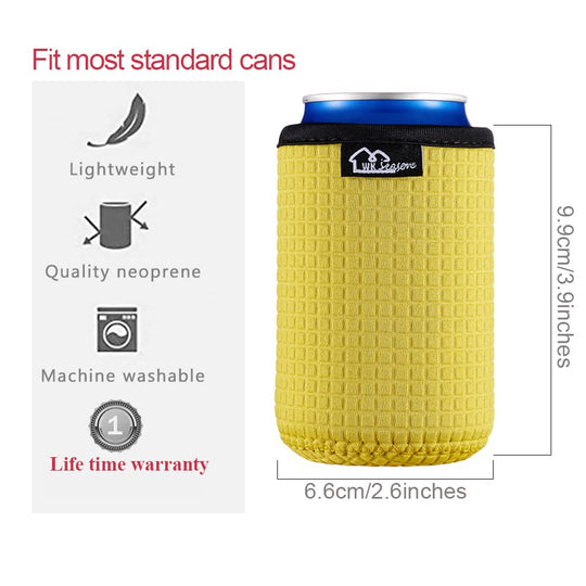 WKieason 16-18oz Neoprene Water Bottle Sleeves Insulators Beverage Berer Bottle Can Sleeves Covers Beer Bottle Coolers Holder Non-slip Neoprene Drink Coolier Sleeves 3PC Pack (Black/Blue/Yellow)