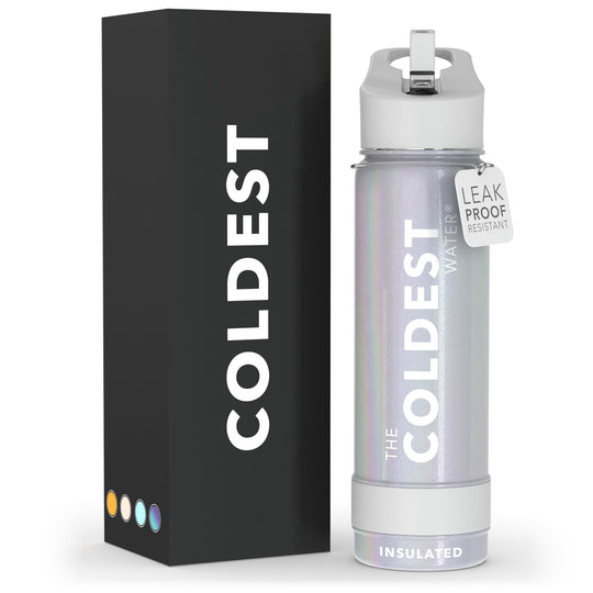The Coldest Water COLDEST Sports Water Bottle -40 oz (Straw Lid), Leak Proof, Vacuum Insulated Stainless Steel, Hot Cold, Double Walled, Thermo Mug, Metal Canteen (40 oz, Astro Purple)