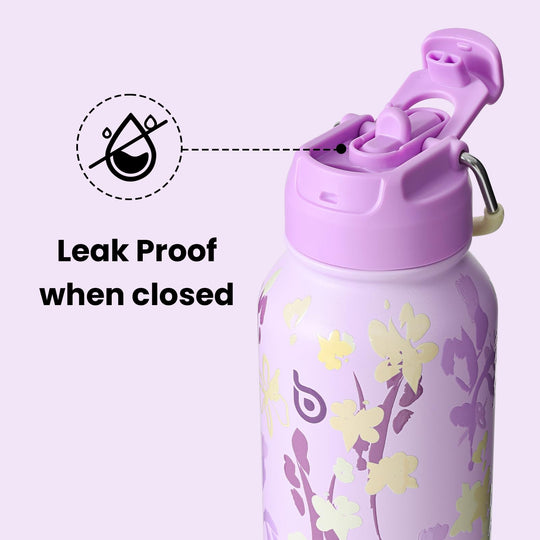 BOTTLE BOTTLE Insulated Water Bottle 950ml(32oz) Stainless Steel Sports Water Bottles with Straw Dual-use Lid Drink Flask Design for Gym with Pill Box (denim beats)