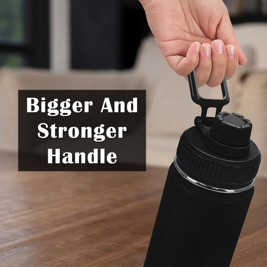Aurora Spout Lid for Hydro Flask Wide Mouth 12, 16,18,20, 32, 40, 64 OZ Water Bottles Flip Lid for Hydro flask Wide Mouth (Black, 2Pcs)