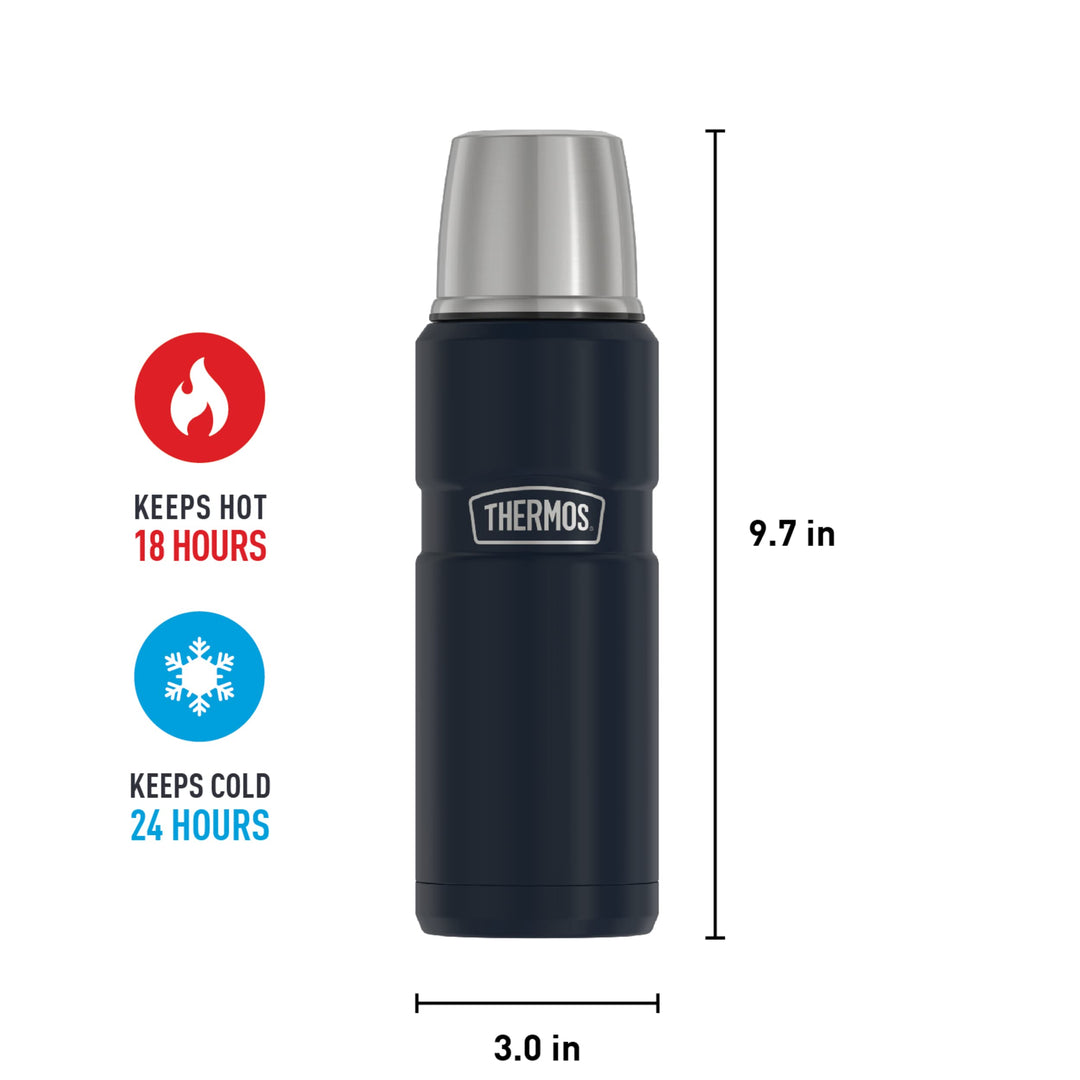 Thermos Stainless King 16 Ounce Compact Bottle, Stainless Steel, Gray