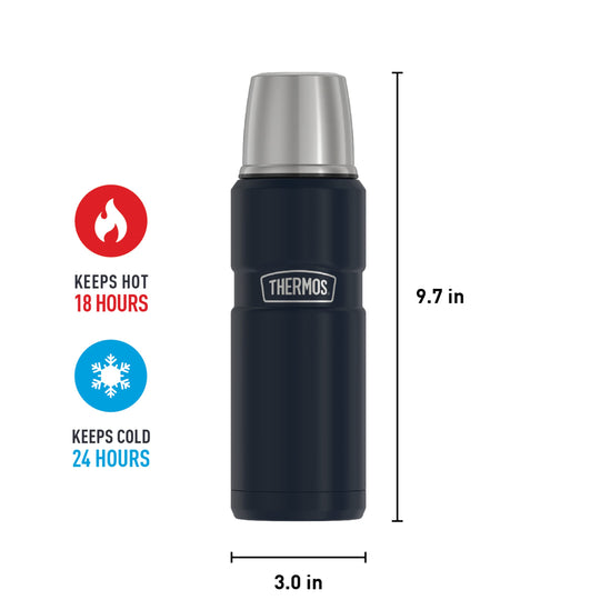 Thermos Stainless King 16 Ounce Compact Bottle, Stainless Steel, Gray