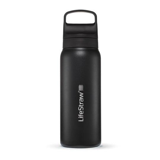LifeStraw Go Series – Insulated Stainless Steel Water Filter Bottle for Travel and Everyday use removes Bacteria, parasites and microplastics, Improves Taste