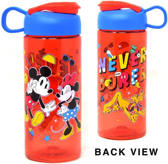Mickey and Minnie Water Bottle for Kids, Girls, Boys - 3 Pc Disney School Supplies Bundle with Mickey Drinking Bottle Plus Tattoos and More | Disney Drinking Cups for Kids