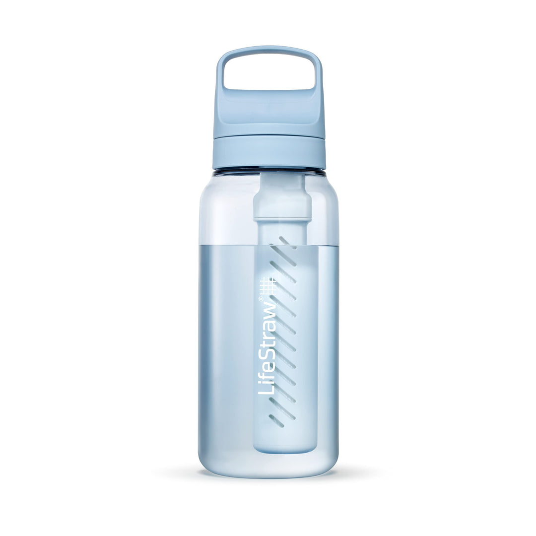 LifeStraw Go Series – BPA-Free Water Filter Bottle for Travel and Everyday use removes Bacteria, parasites and microplastics, Improves Taste