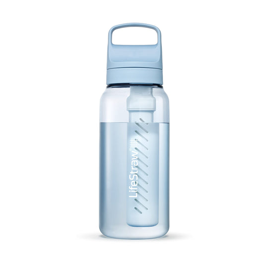 LifeStraw Go Series – BPA-Free Water Filter Bottle for Travel and Everyday use removes Bacteria, parasites and microplastics, Improves Taste