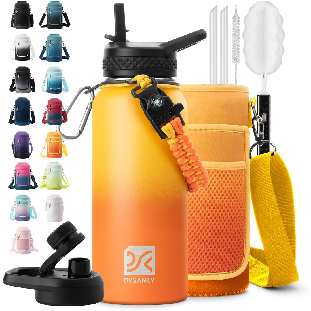 DYSANKY 2L Insulated Water Bottle 64 oz - Multiple Insulation Vacuum Sealed - Portable Sports Half Gallon Metal Water Jug for Outdoor Adventure, Gym, and Daily Use - Leak Proof &amp; Non-BPA 2 Liter