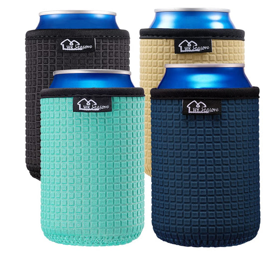 WKieason 16-18oz Neoprene Water Bottle Sleeves Insulators Beverage Berer Bottle Can Sleeves Covers Beer Bottle Coolers Holder Non-slip Neoprene Drink Coolier Sleeves 3PC Pack (Black/Blue/Yellow)