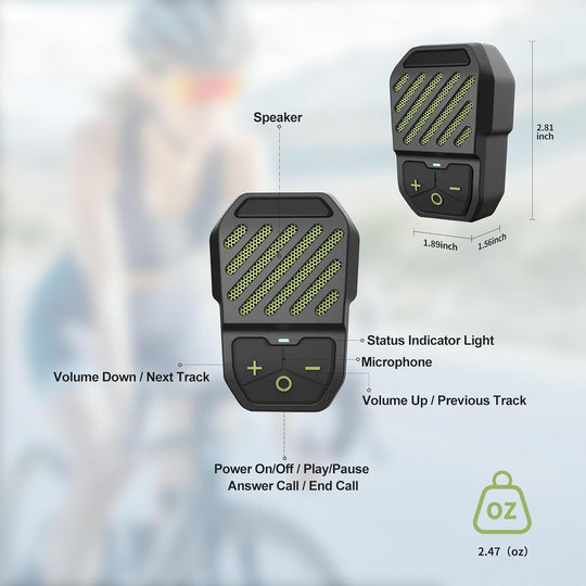 Clip-On Wireless Wearable Speaker, IPX5 Waterproof Portable Mini Speaker, USB-C Rechargeable Hands Free On-the-Go Audio for Hiking, Running, Shower, Travel and Daily Outdoor Use (Green)