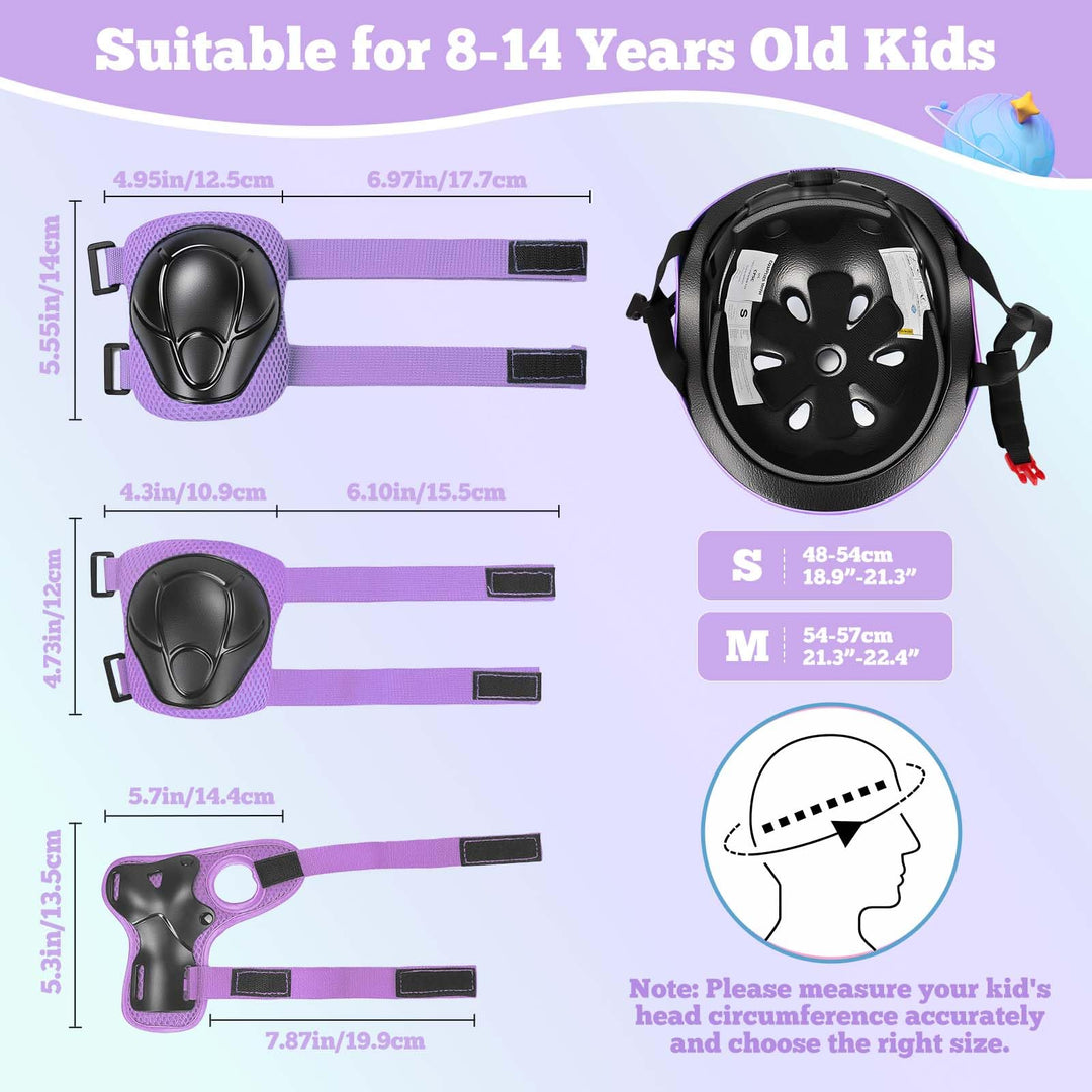 Kids Bike Helmet Set Adjustable Helmet for Ages 3-15 Kids Toddler Boys Girls Youth, Multi-Sport Bicycle Skateboarding Scooter Rollerblade Balance Bike Helmets