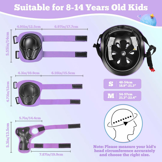 Kids Bike Helmet Set Adjustable Helmet for Ages 3-15 Kids Toddler Boys Girls Youth, Multi-Sport Bicycle Skateboarding Scooter Rollerblade Balance Bike Helmets