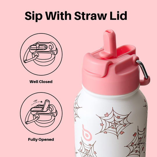 BOTTLE BOTTLE Insulated Water Bottle 950ml(32oz) Stainless Steel Sports Water Bottles with Straw Dual-use Lid Drink Flask Design for Gym with Pill Box (denim beats)