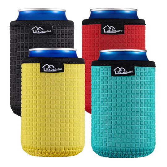 WKieason 16-18oz Neoprene Water Bottle Sleeves Insulators Beverage Berer Bottle Can Sleeves Covers Beer Bottle Coolers Holder Non-slip Neoprene Drink Coolier Sleeves 3PC Pack (Black/Blue/Yellow)