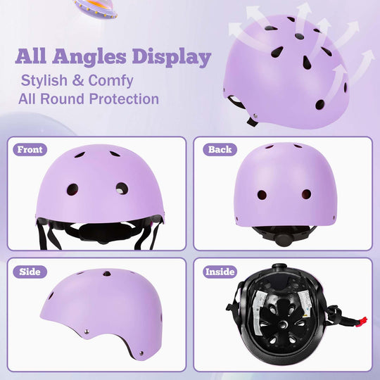 Kids Bike Helmet Set Adjustable Helmet for Ages 3-15 Kids Toddler Boys Girls Youth, Multi-Sport Bicycle Skateboarding Scooter Rollerblade Balance Bike Helmets
