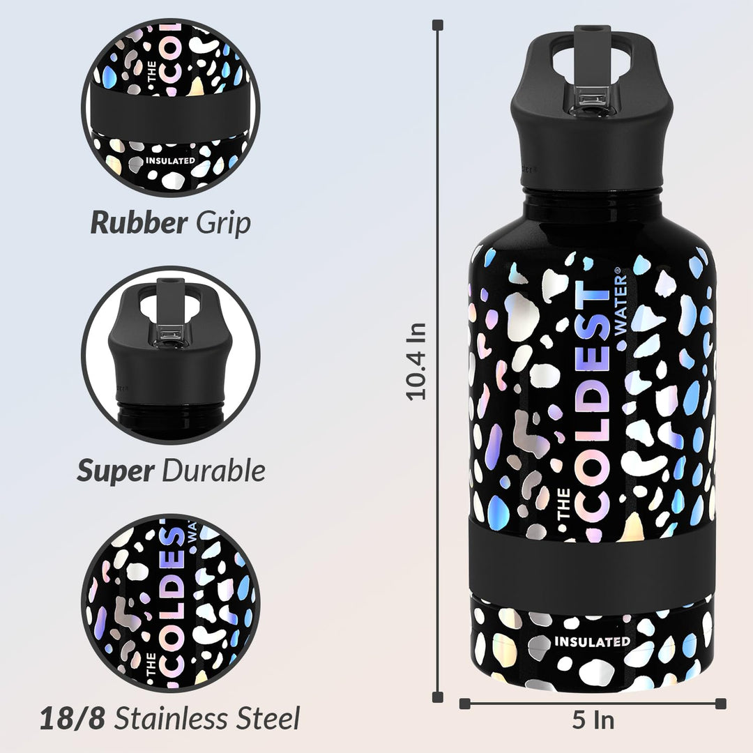 The Coldest Water COLDEST Sports Water Bottle -40 oz (Straw Lid), Leak Proof, Vacuum Insulated Stainless Steel, Hot Cold, Double Walled, Thermo Mug, Metal Canteen (40 oz, Astro Purple)