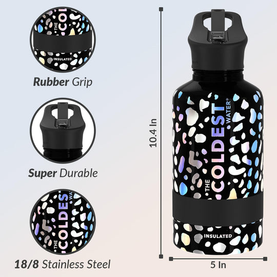 The Coldest Water COLDEST Sports Water Bottle -40 oz (Straw Lid), Leak Proof, Vacuum Insulated Stainless Steel, Hot Cold, Double Walled, Thermo Mug, Metal Canteen (40 oz, Astro Purple)