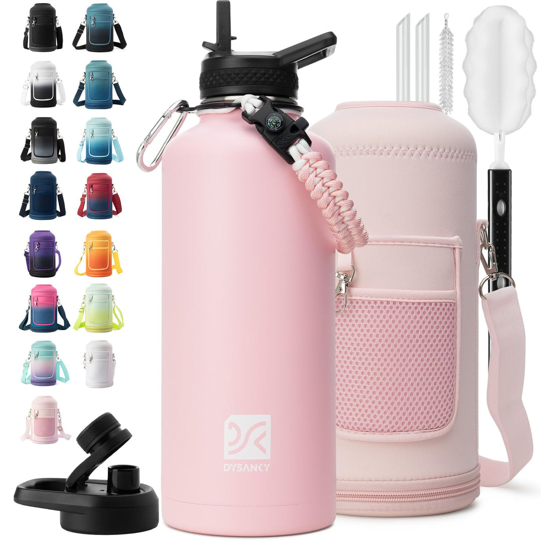 DYSANKY 2L Insulated Water Bottle 64 oz - Multiple Insulation Vacuum Sealed - Portable Sports Half Gallon Metal Water Jug for Outdoor Adventure, Gym, and Daily Use - Leak Proof &amp; Non-BPA 2 Liter