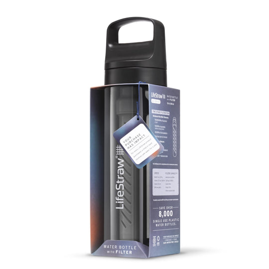 LifeStraw Go Series – BPA-Free Water Filter Bottle for Travel and Everyday use removes Bacteria, parasites and microplastics, Improves Taste