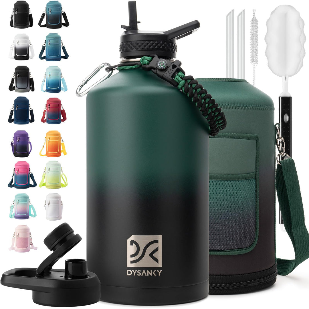 DYSANKY 2L Insulated Water Bottle 64 oz - Multiple Insulation Vacuum Sealed - Portable Sports Half Gallon Metal Water Jug for Outdoor Adventure, Gym, and Daily Use - Leak Proof &amp; Non-BPA 2 Liter
