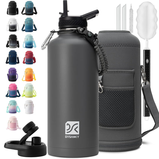 DYSANKY 2L Insulated Water Bottle 64 oz - Multiple Insulation Vacuum Sealed - Portable Sports Half Gallon Metal Water Jug for Outdoor Adventure, Gym, and Daily Use - Leak Proof &amp; Non-BPA 2 Liter