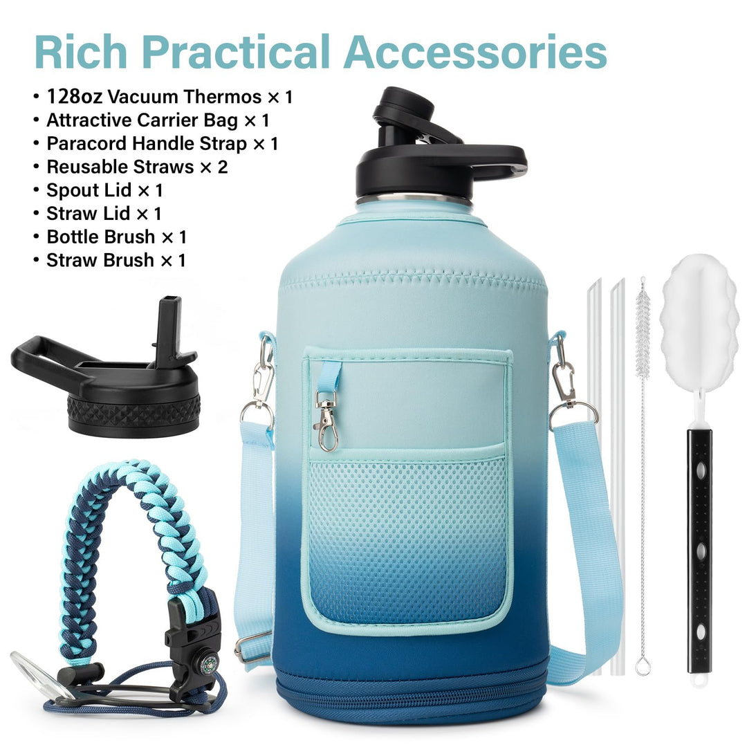 DYSANKY 2L Insulated Water Bottle 64 oz - Multiple Insulation Vacuum Sealed - Portable Sports Half Gallon Metal Water Jug for Outdoor Adventure, Gym, and Daily Use - Leak Proof &amp; Non-BPA 2 Liter