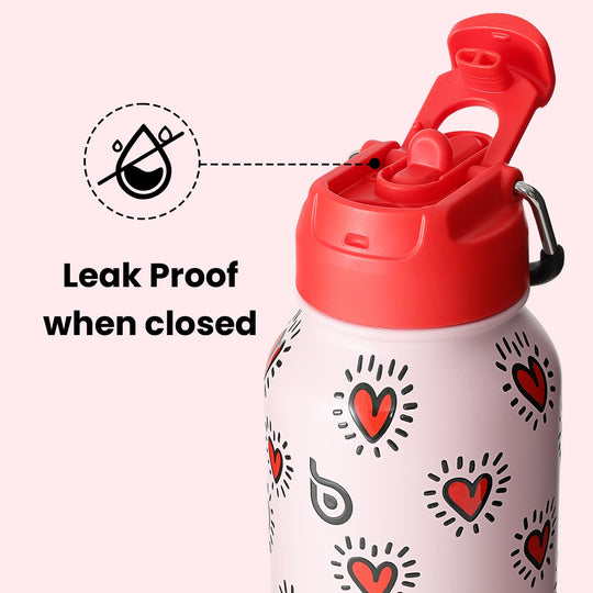 BOTTLE BOTTLE Insulated Water Bottle 950ml(32oz) Stainless Steel Sports Water Bottles with Straw Dual-use Lid Drink Flask Design for Gym with Pill Box (denim beats)
