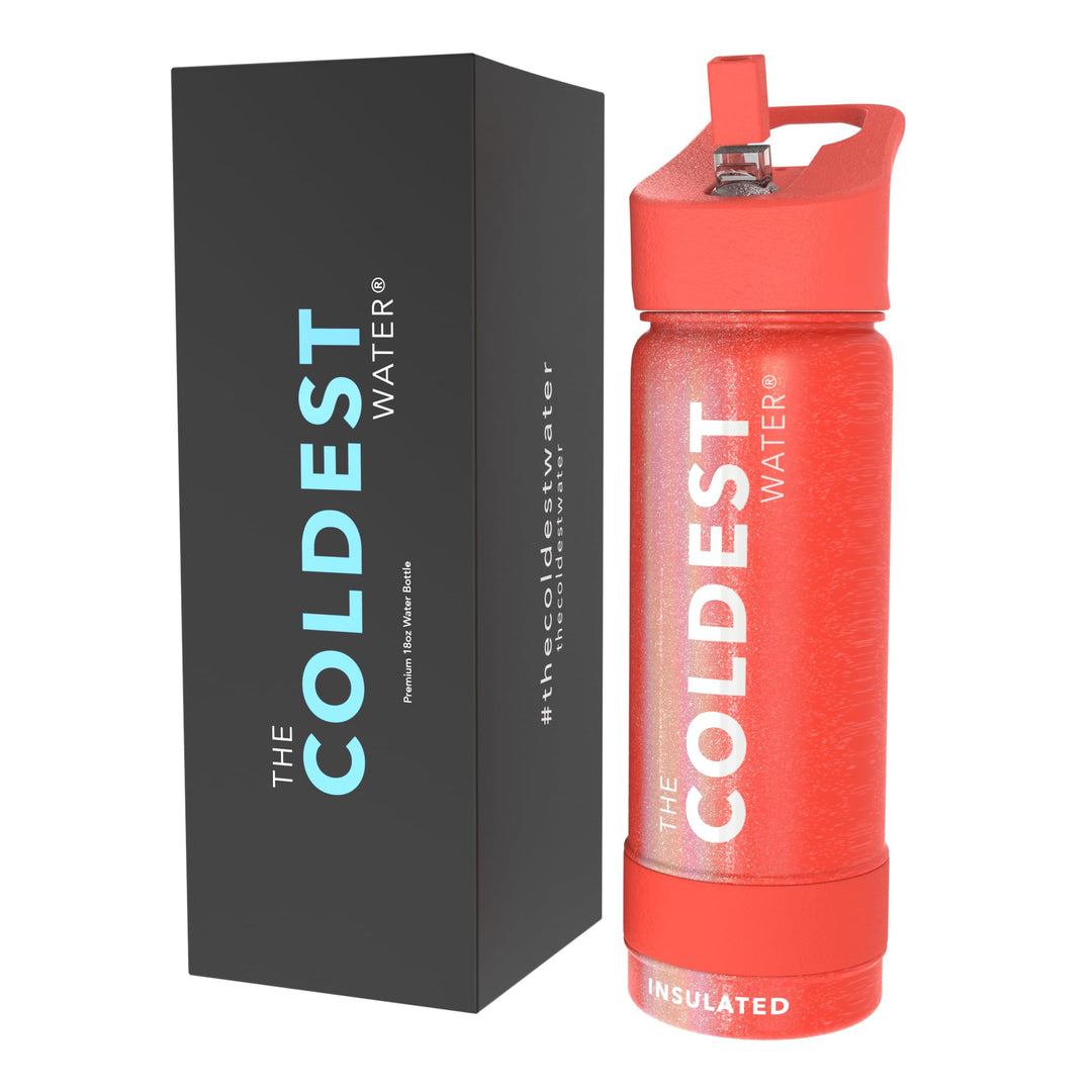 The Coldest Water COLDEST Sports Water Bottle -40 oz (Straw Lid), Leak Proof, Vacuum Insulated Stainless Steel, Hot Cold, Double Walled, Thermo Mug, Metal Canteen (40 oz, Astro Purple)