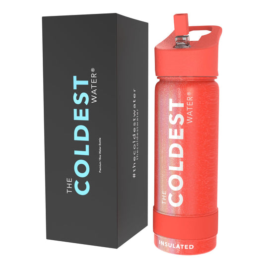 The Coldest Water COLDEST Sports Water Bottle -40 oz (Straw Lid), Leak Proof, Vacuum Insulated Stainless Steel, Hot Cold, Double Walled, Thermo Mug, Metal Canteen (40 oz, Astro Purple)