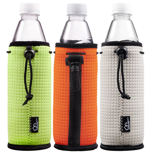 WKieason 16-18oz Neoprene Water Bottle Sleeves Insulators Beverage Berer Bottle Can Sleeves Covers Beer Bottle Coolers Holder Non-slip Neoprene Drink Coolier Sleeves 3PC Pack (Black/Blue/Yellow)