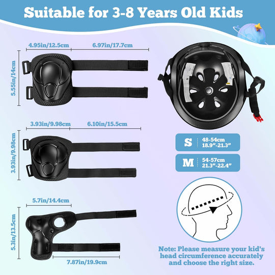 Kids Bike Helmet Set Adjustable Helmet for Ages 3-15 Kids Toddler Boys Girls Youth, Multi-Sport Bicycle Skateboarding Scooter Rollerblade Balance Bike Helmets