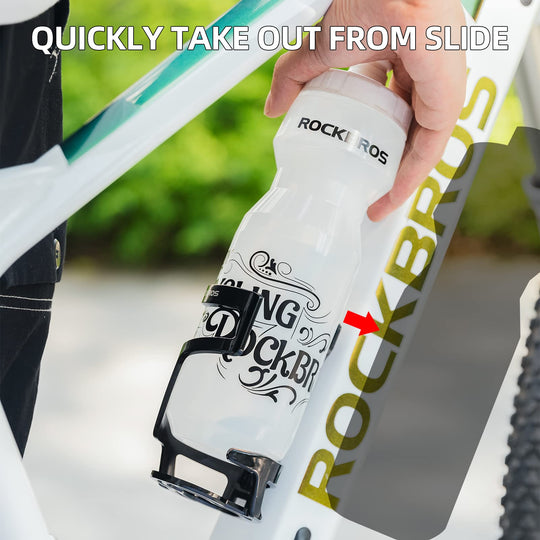 ROCKBROS Bike Water Bottle Holder Lightweight Bottle Cage Slide Entry Bicycle Cup Holder Adjustable Drink Holder Rack for MTB Road Bike