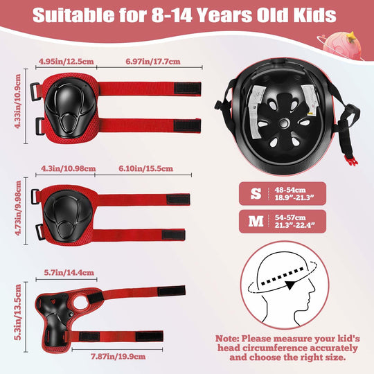 Kids Bike Helmet Set Adjustable Helmet for Ages 3-15 Kids Toddler Boys Girls Youth, Multi-Sport Bicycle Skateboarding Scooter Rollerblade Balance Bike Helmets