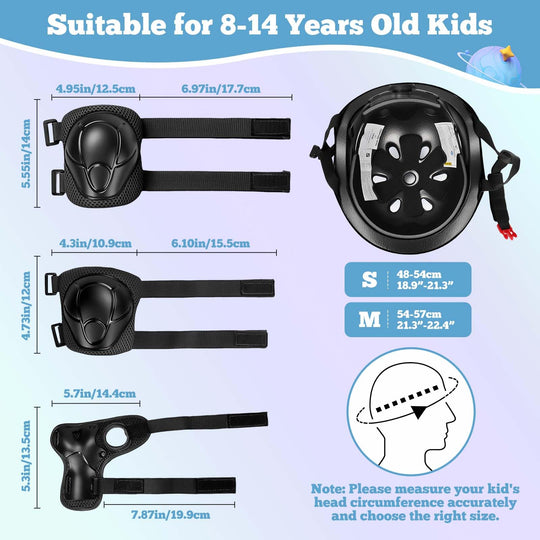 Kids Bike Helmet Set Adjustable Helmet for Ages 3-15 Kids Toddler Boys Girls Youth, Multi-Sport Bicycle Skateboarding Scooter Rollerblade Balance Bike Helmets