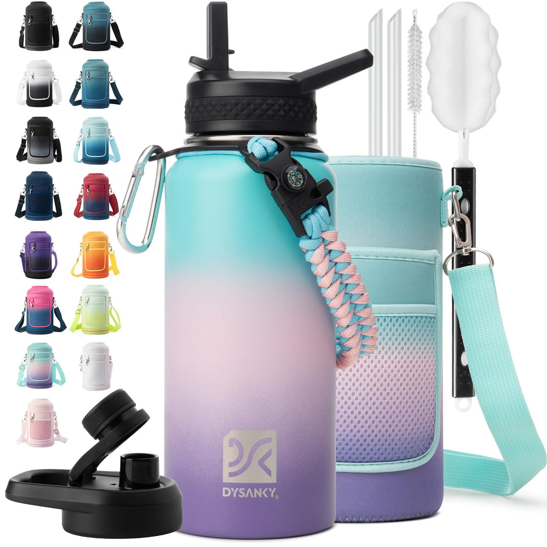 DYSANKY 2L Insulated Water Bottle 64 oz - Multiple Insulation Vacuum Sealed - Portable Sports Half Gallon Metal Water Jug for Outdoor Adventure, Gym, and Daily Use - Leak Proof &amp; Non-BPA 2 Liter